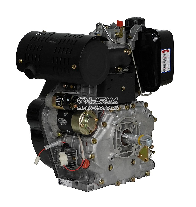 Двигатель Lifan Diesel C195FD-A, вал Ø25мм, катушка 6 Ампер