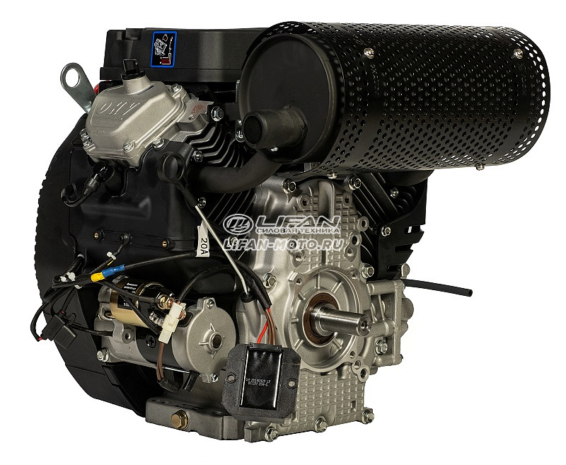 Двигатель Lifan LF2V80F-A, вал Ø25мм, катушка 3 Ампера датчик давл./м, м/радиатор, счетчик моточасов